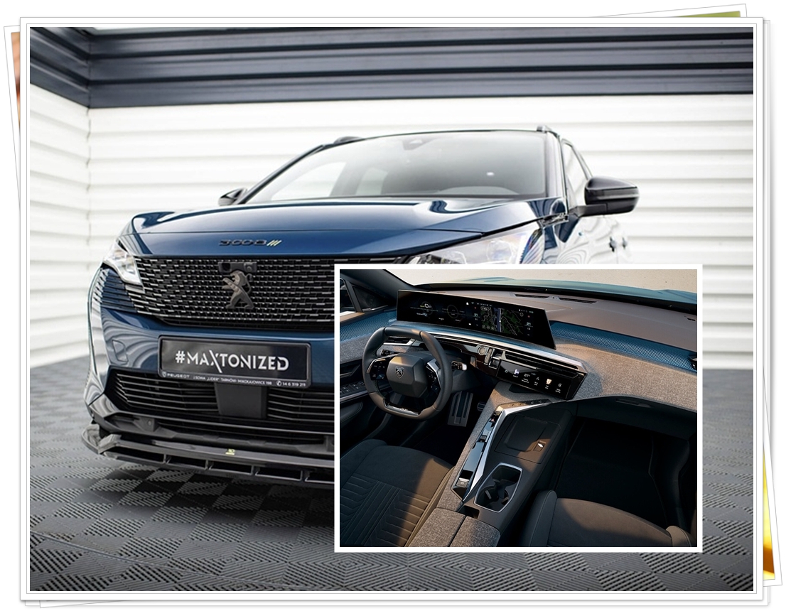 2세대 푸조 3008 SUV의 전면부와 i-Cockpit 인테리어