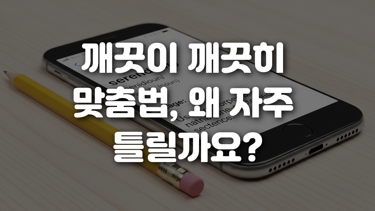 깨끗이 깨끗히 맞춤법 왜 자주 틀릴까요