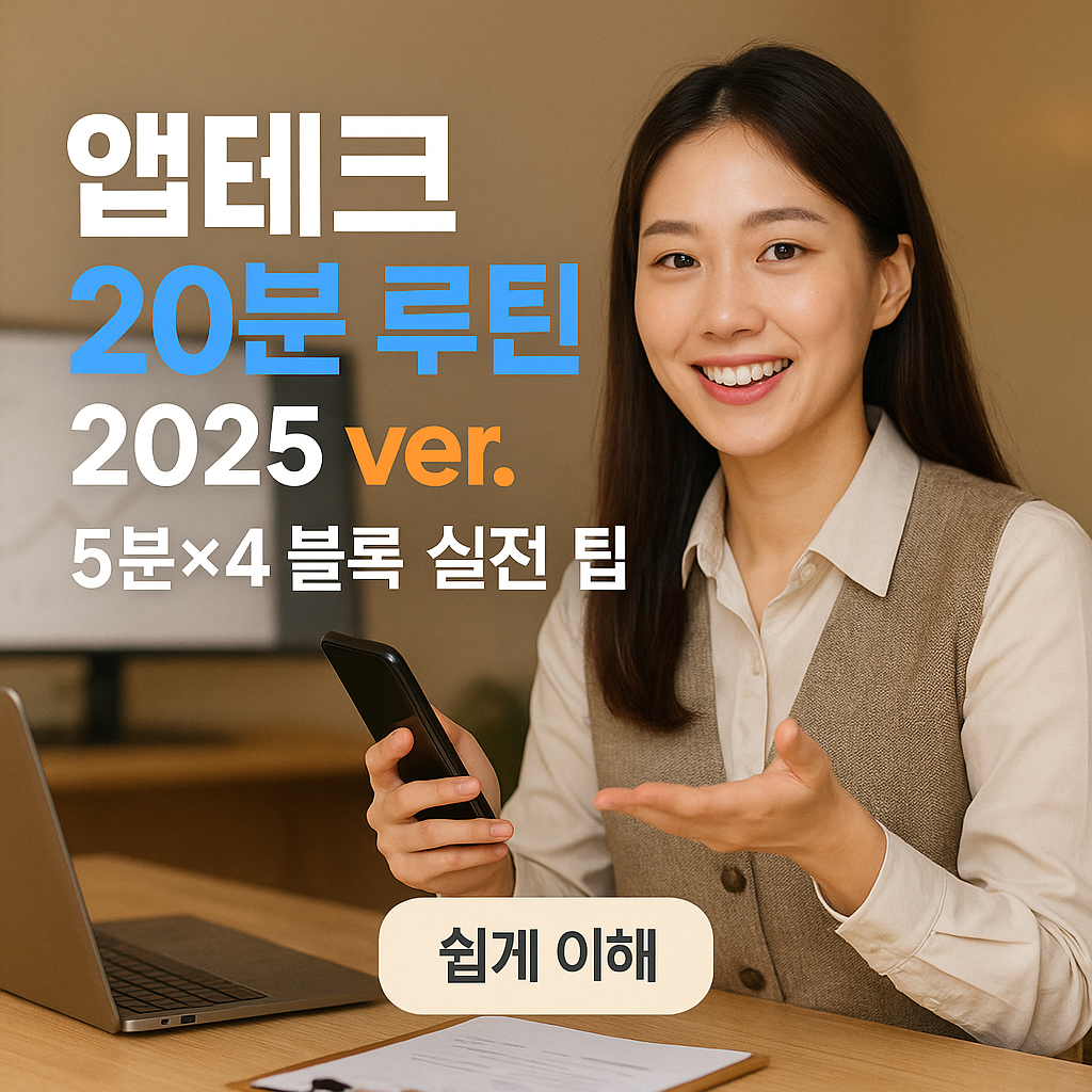 앱테크 20분 루틴 2025 ver. – 5분×4 블록 실전 팁