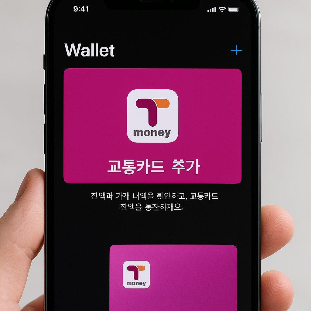 아이폰에 티머니 카드 추가 이미지