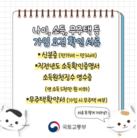 청년주택드림청약통장출시필요서류 