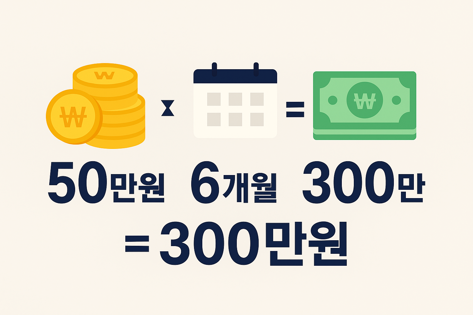 매달 50만원씩 6개월간 300만원 취득