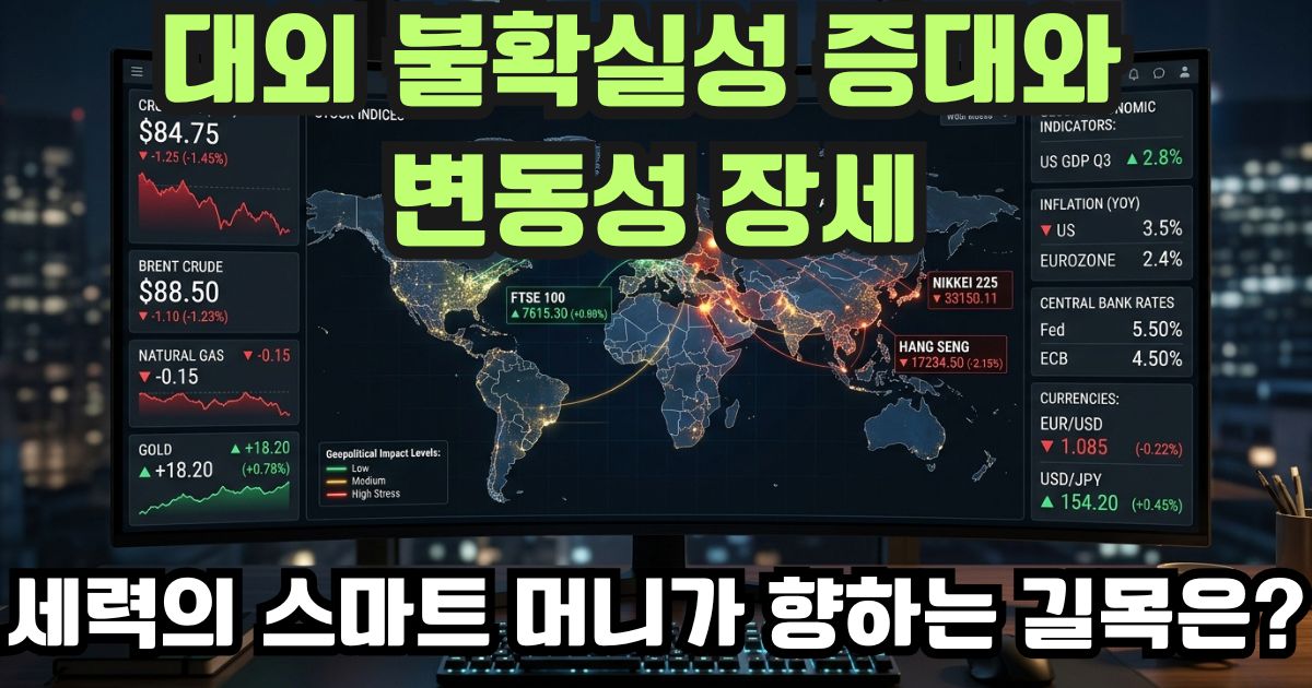 중동 지정학적 불확실성에 따른 미 국채 금리 및 원유 가격 변동성 시황 차트