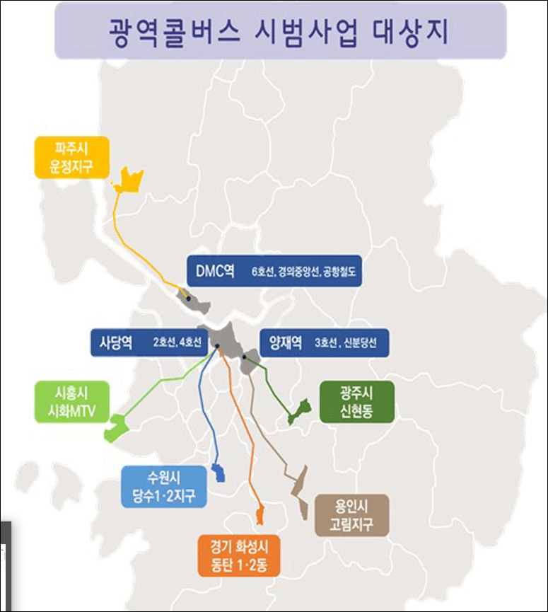 광역콜버스 시범사업 대상지