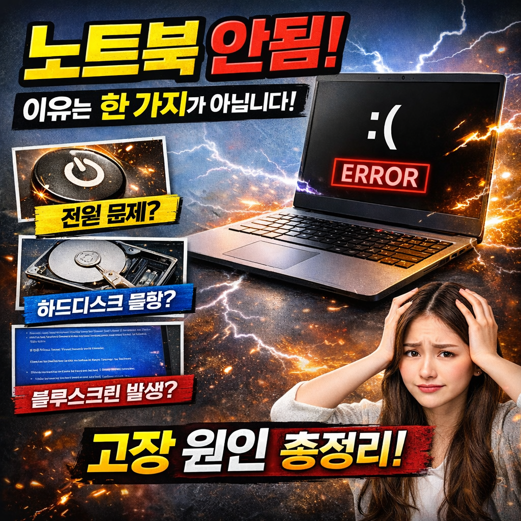 노트북 안됨 이유는 한 가지가 아닙니다.