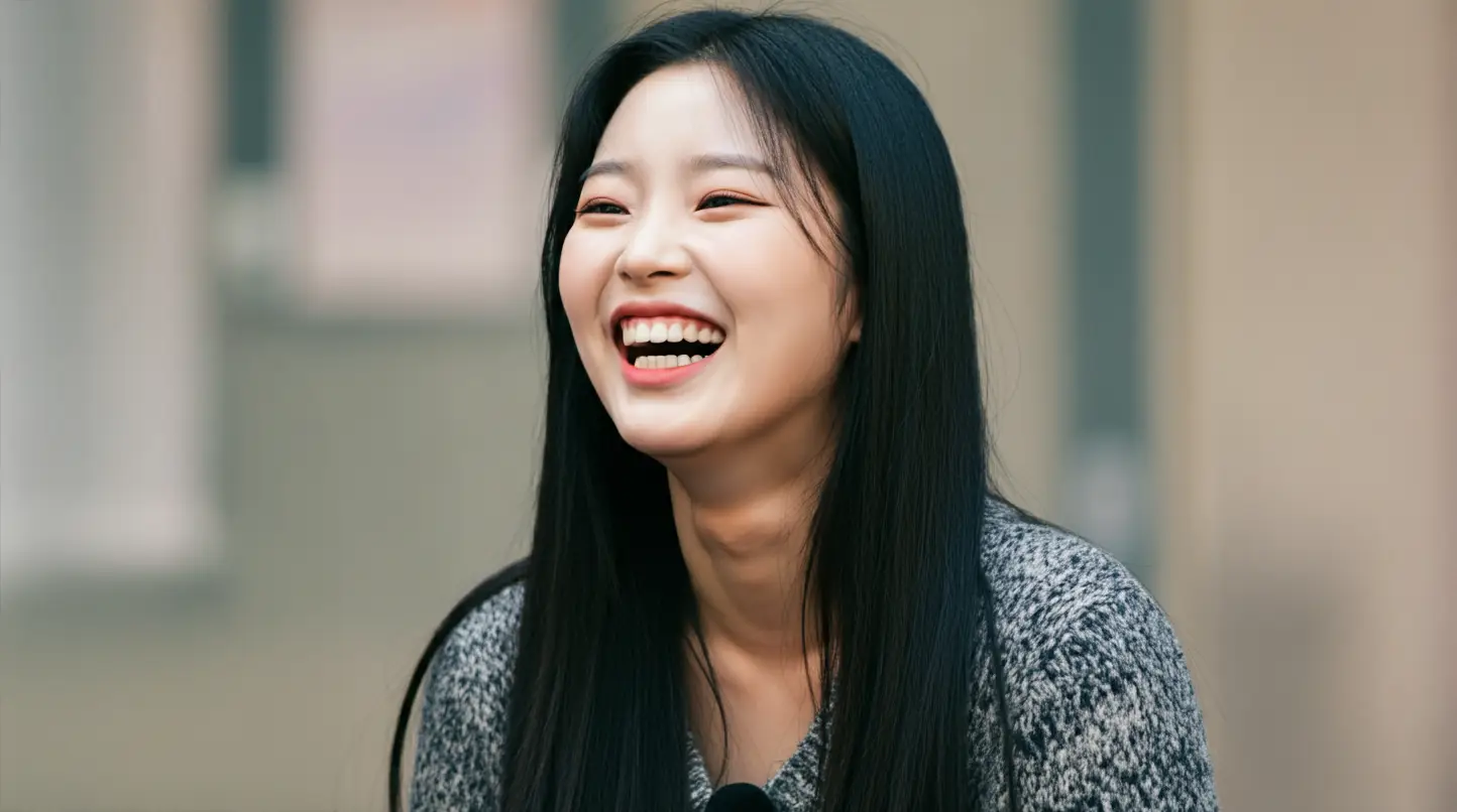 밝게 웃는 여성