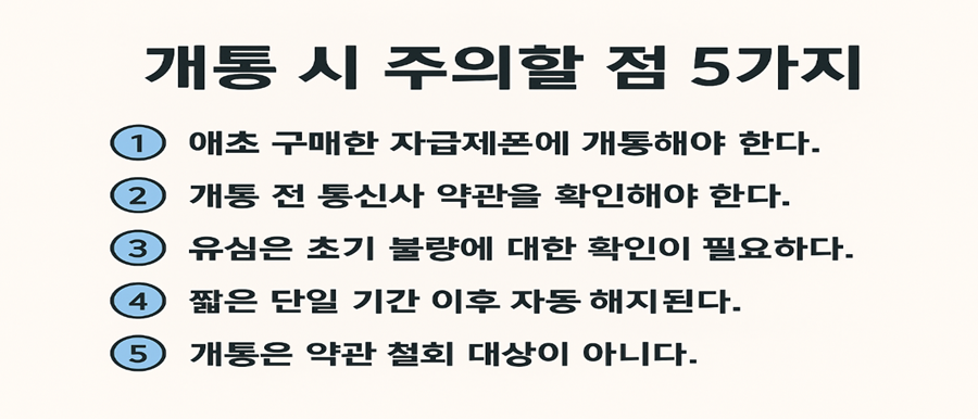 자급제폰 개통 시 주의할 점 5가지