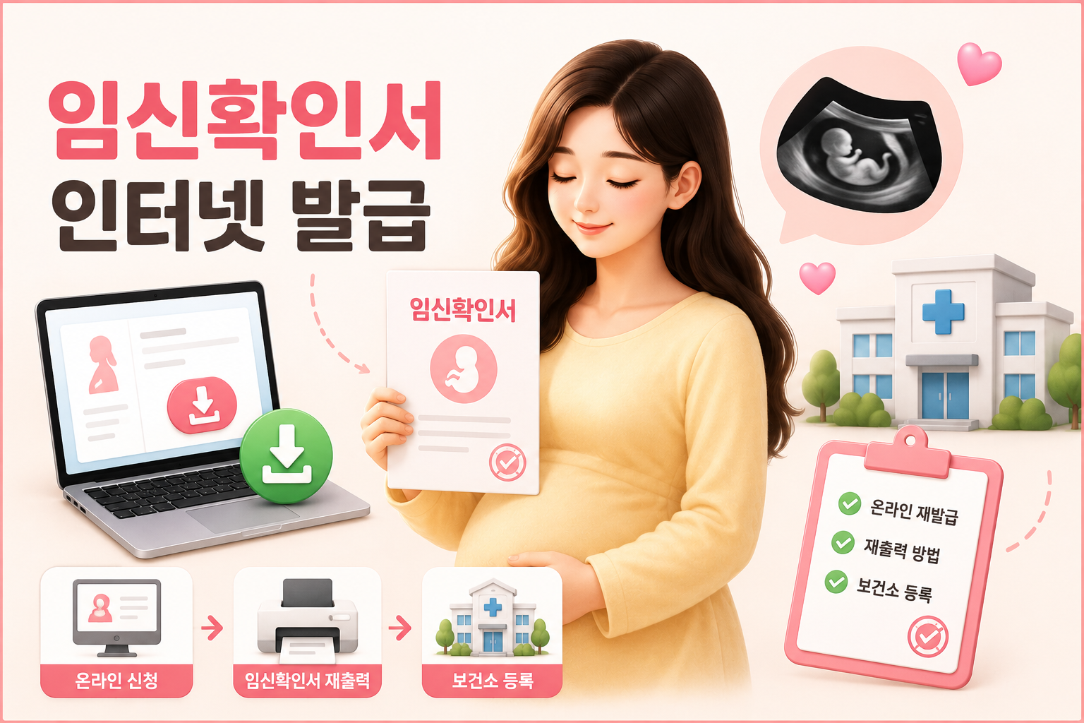 임신확인서 인터넷 발급 방법 총정리|온라인 재발급·보건소 등록까지 한번에 관련 사진
