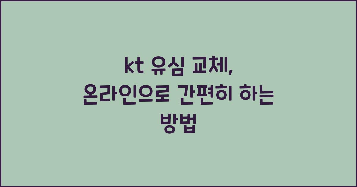 kt 유심 교체