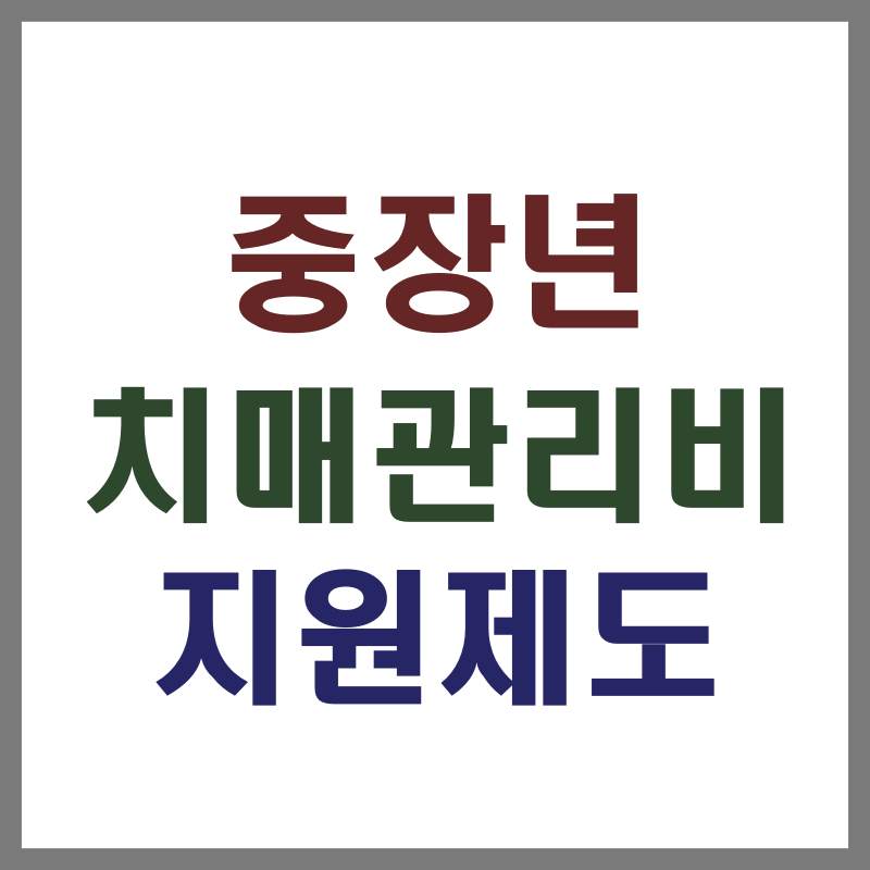 중장년 치매관리비 지원제도