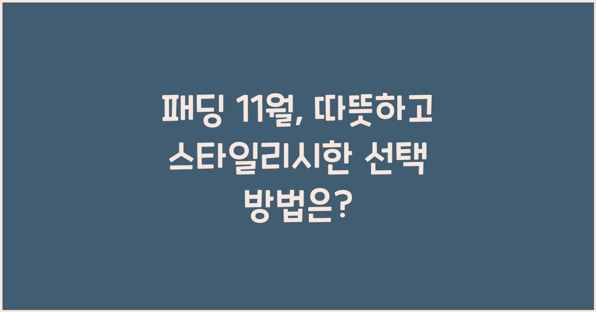 패딩 11 월