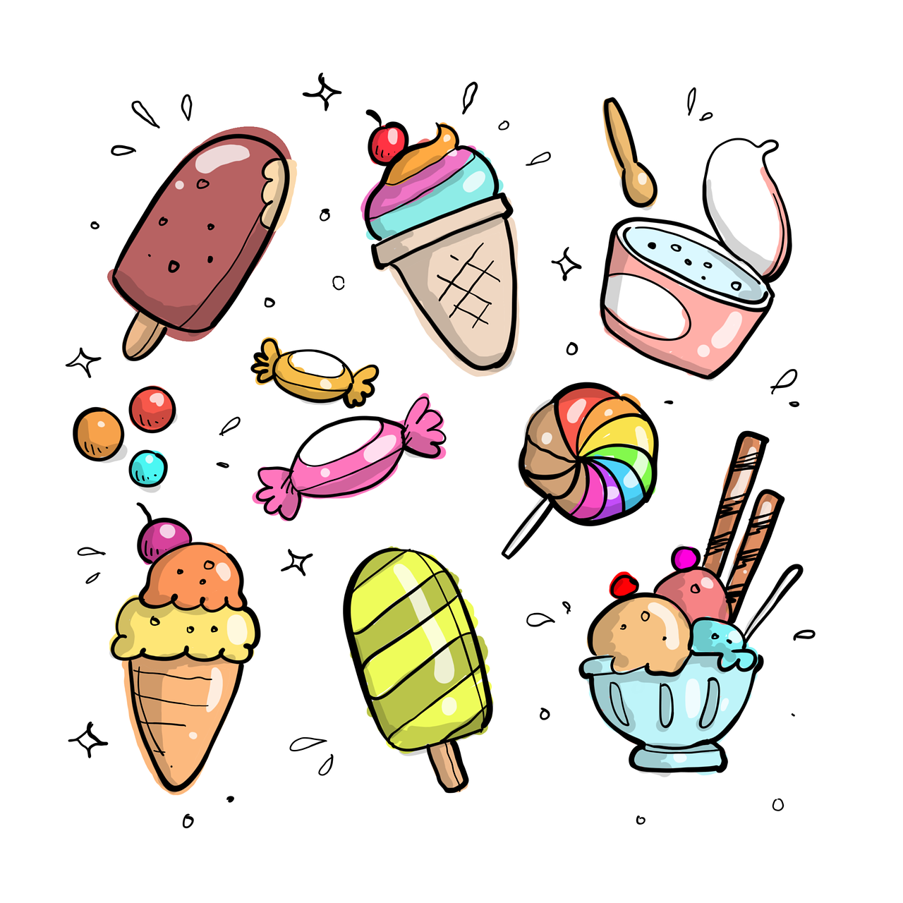 초코바-라라스윗-빙수-체리-껌-과자-편의점-초코