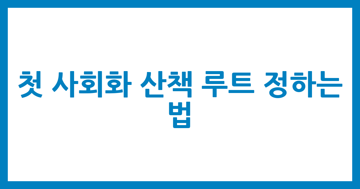 첫 사회화 산책 루트 정하는 법