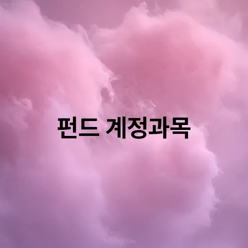 펀드 계정과목