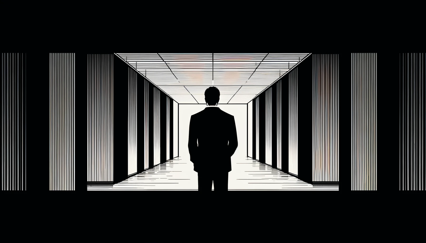 An old boy is standing backward