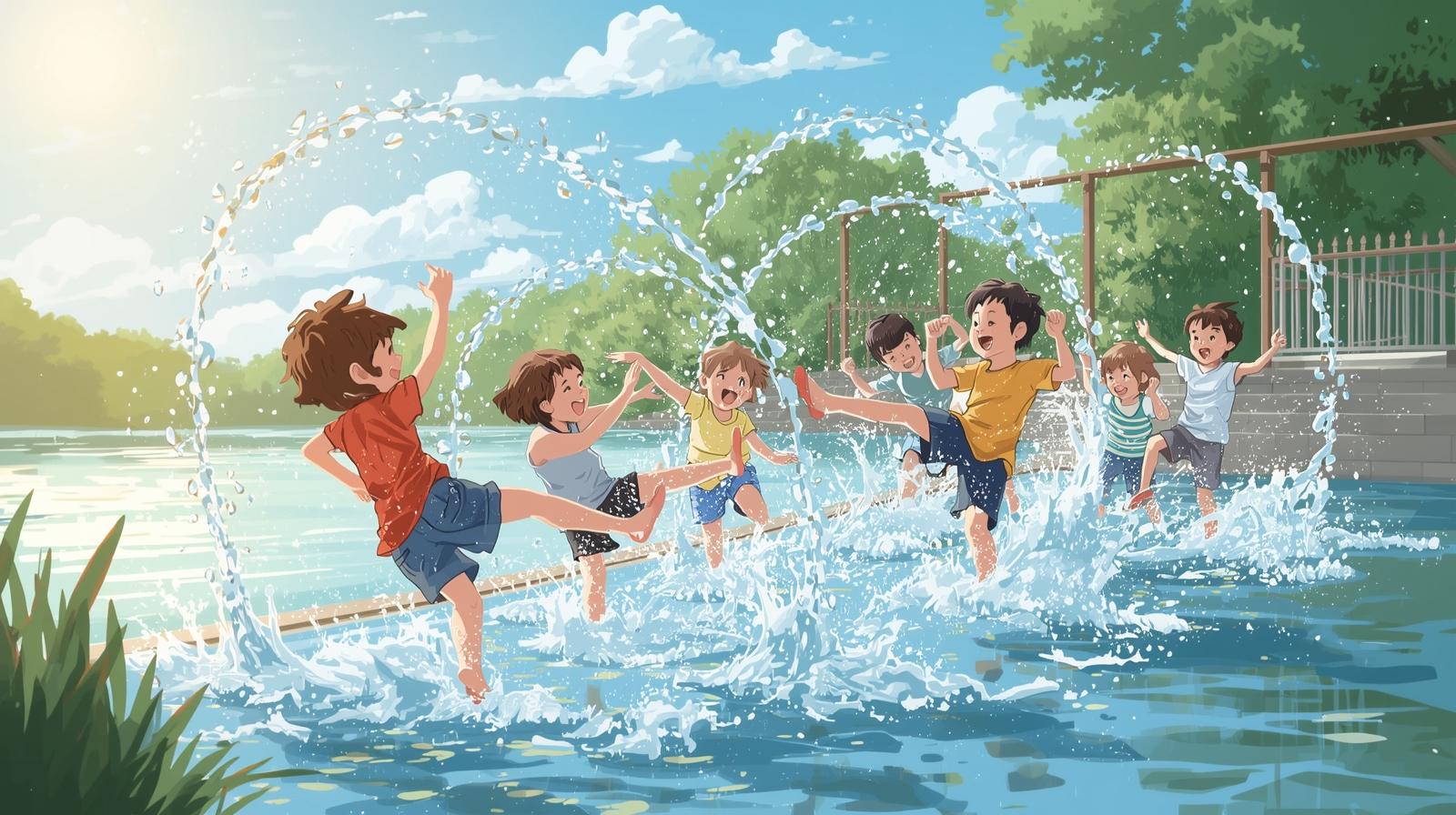 여름 물장구 전통 놀이