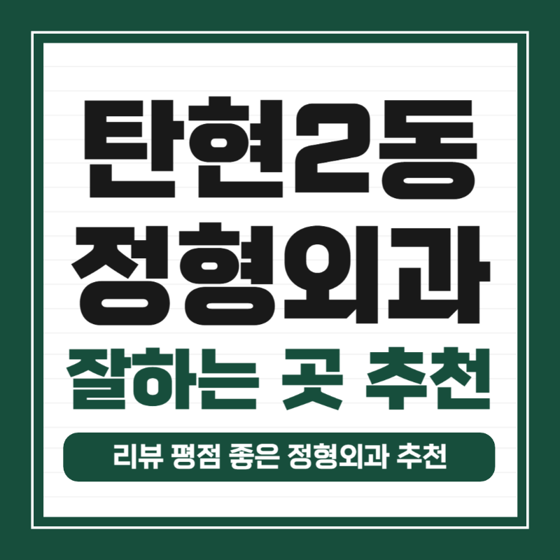 고양시 탄현2동 정형외과 유명하고 잘하는 곳 추천 TOP 5