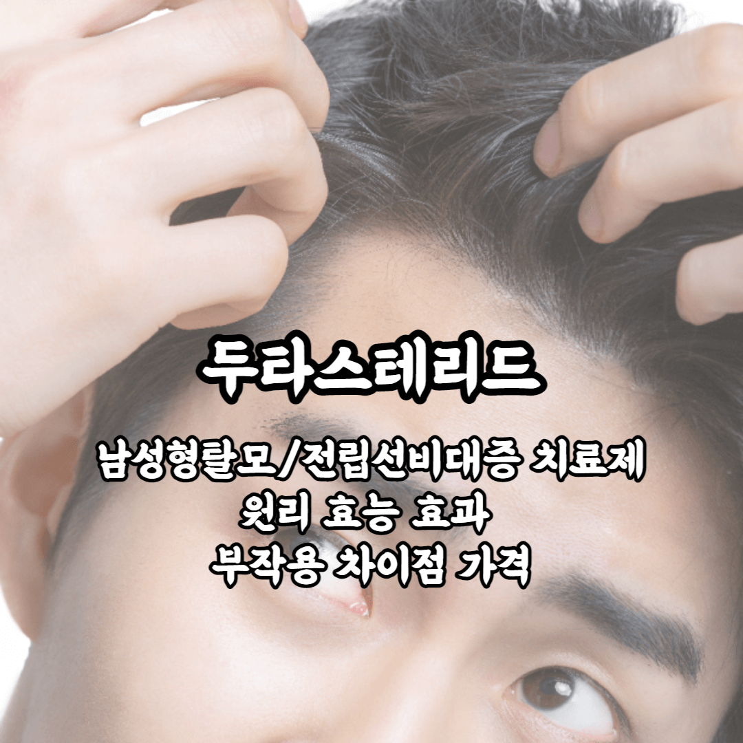두타스테리드 남성형 탈모 치료제 전립선 비대증 치료제 원리 효능 효과 부작용 차이점 가격