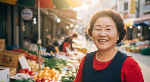 재래시장 상인의 미소