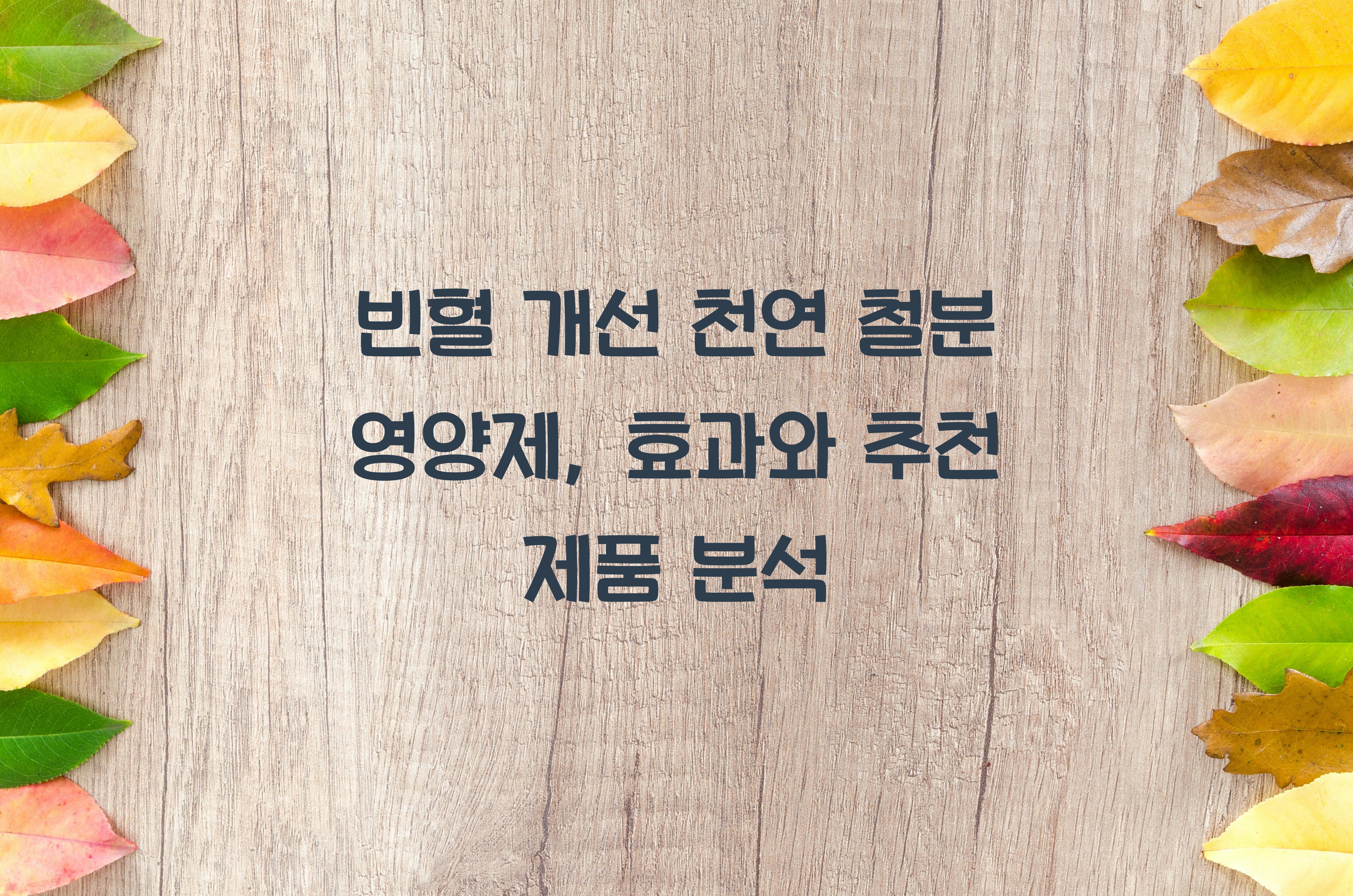 빈혈 개선 천연 철분 영양제