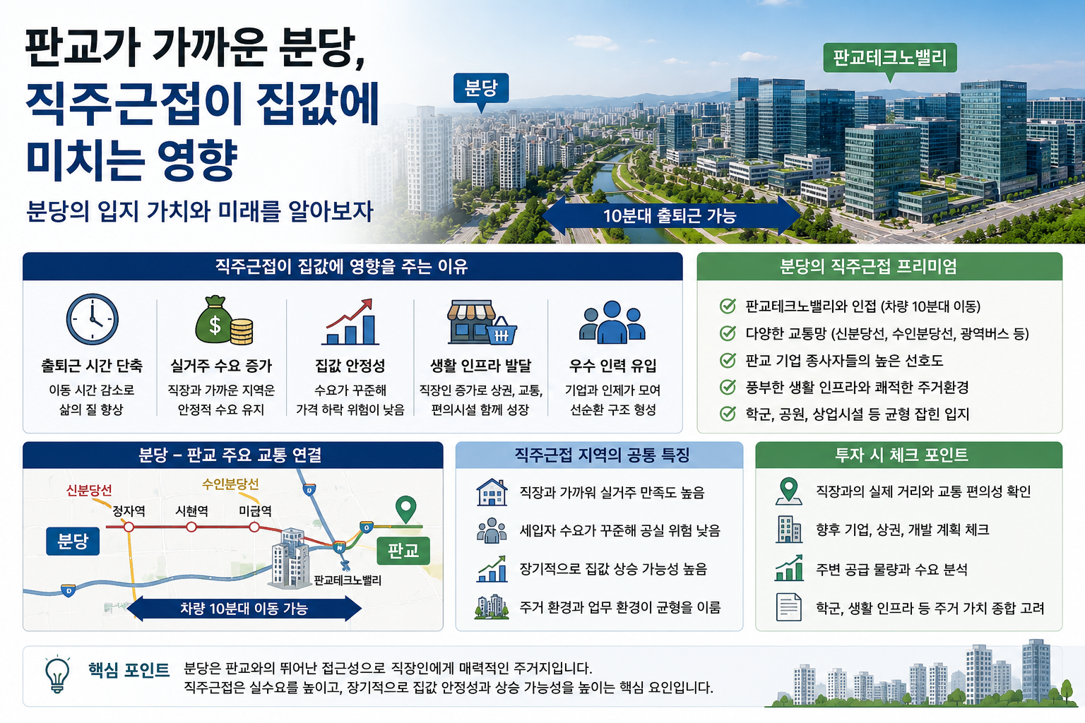 판교가 가까운 분당, 직주근접이 집값에 미치는 영향