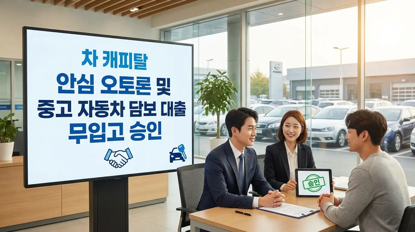 차 캐피탈 안심 오토론 및 중고 자동차 담보 대출 무입고 승인