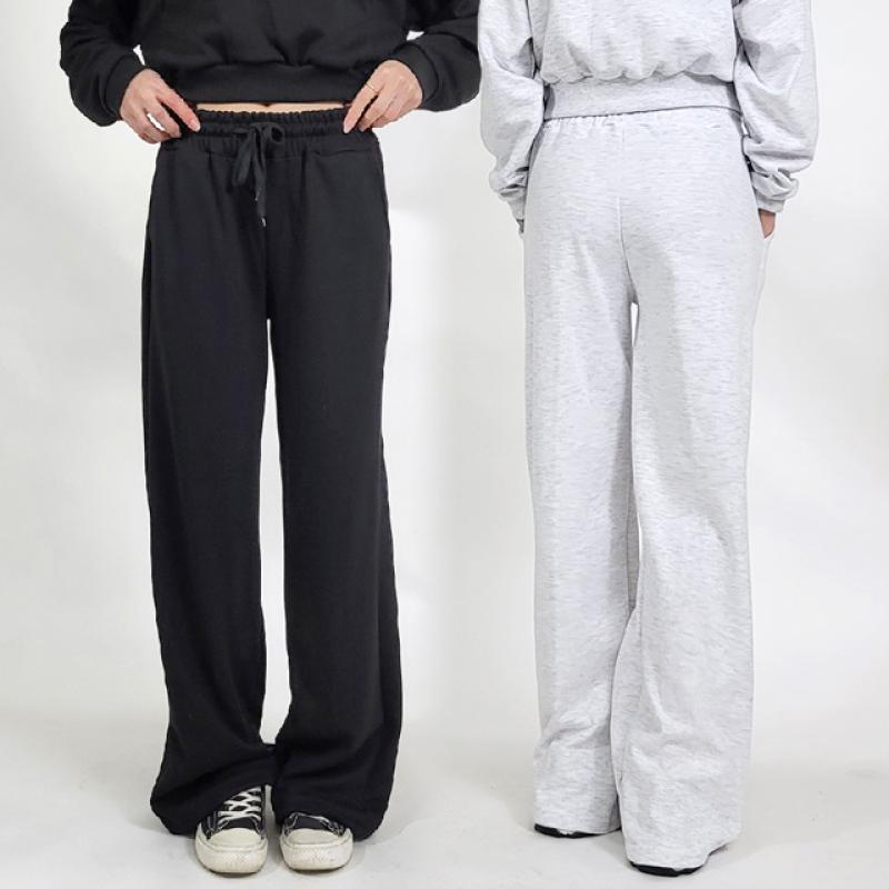 벨벳골덴/기모/일반 여자트레이닝팬츠 하이웨스트 일자 세미와이드 츄리닝바지 숏/롱(60번)