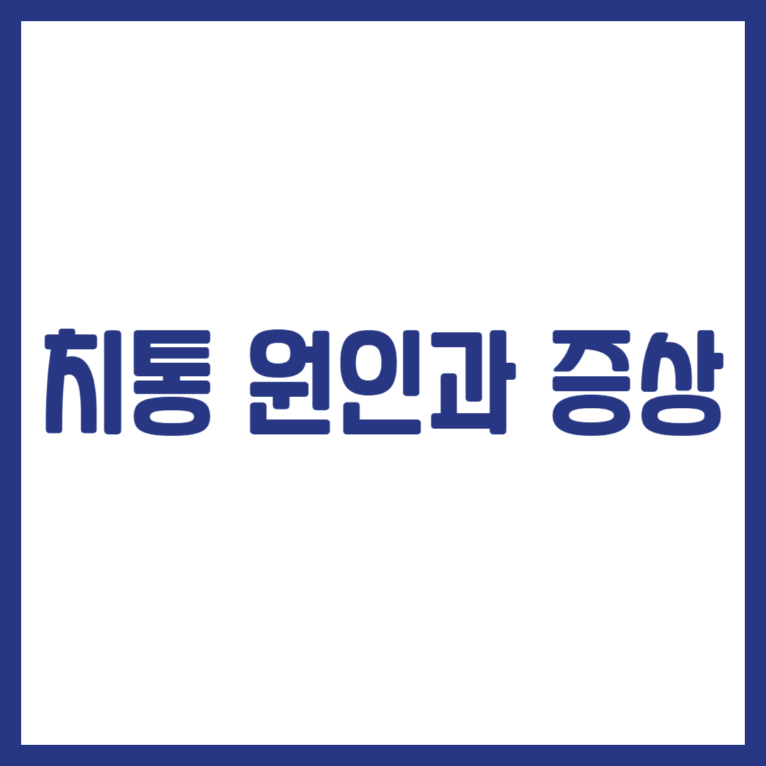 치통 원인과 증상