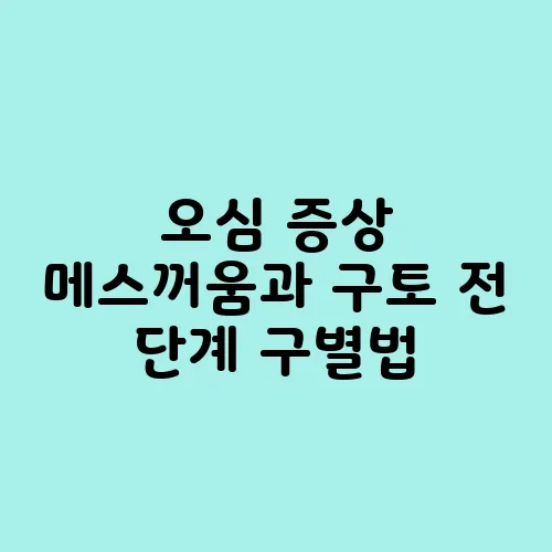 오심 증상 메스꺼움과 구토 전 단계 구별법