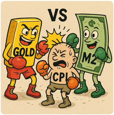 GOLD와 상관성 계수가 높은 지표는? CPI or M2