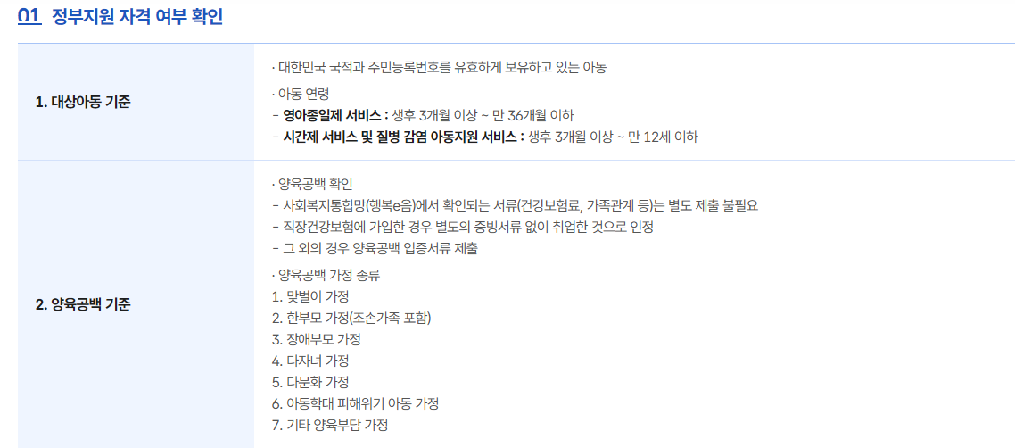 서비스 신청 자격