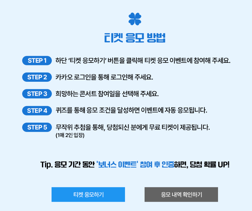 티켓응모방법