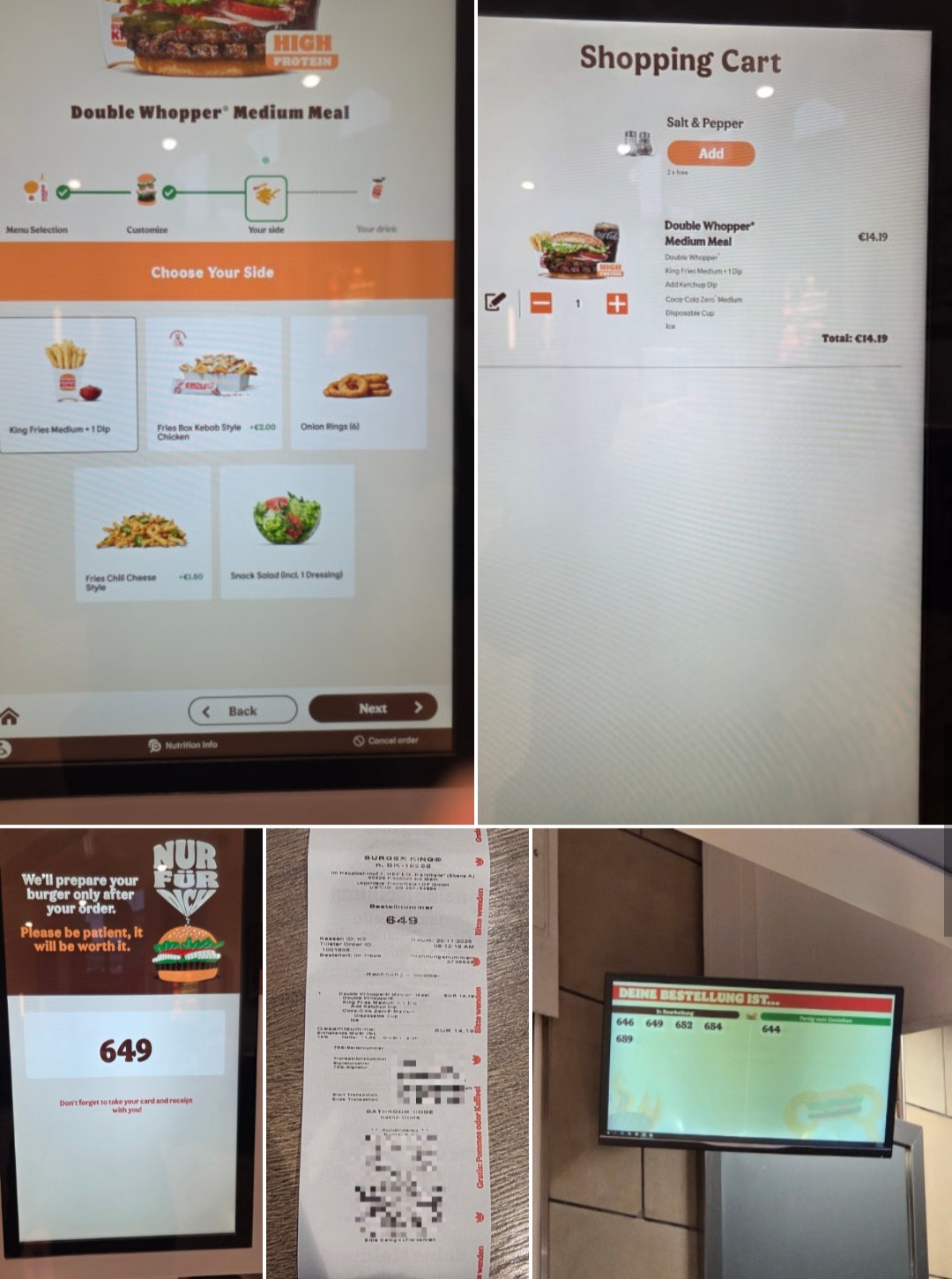 프랑크푸르트 중앙역 아침 식사 : 버거킹
