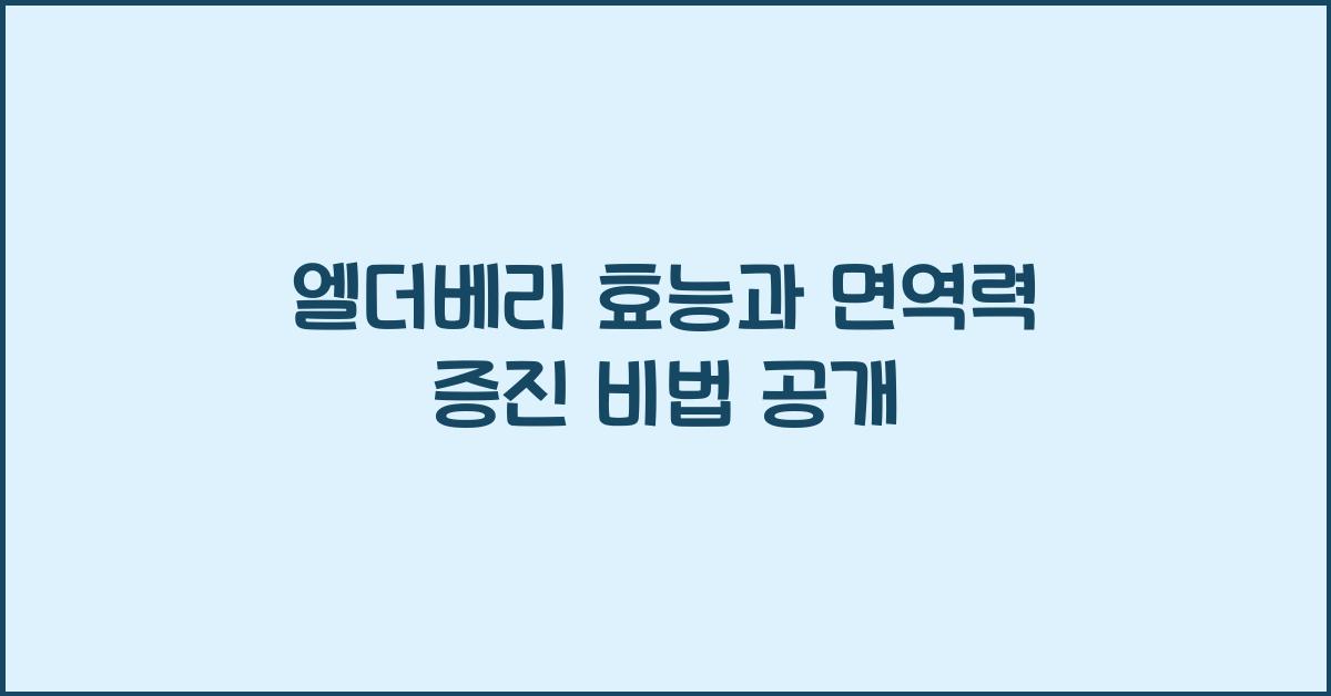 엘더베리 효능