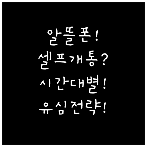 알뜰폰 셀프개통 시간대별 성공 전략과..