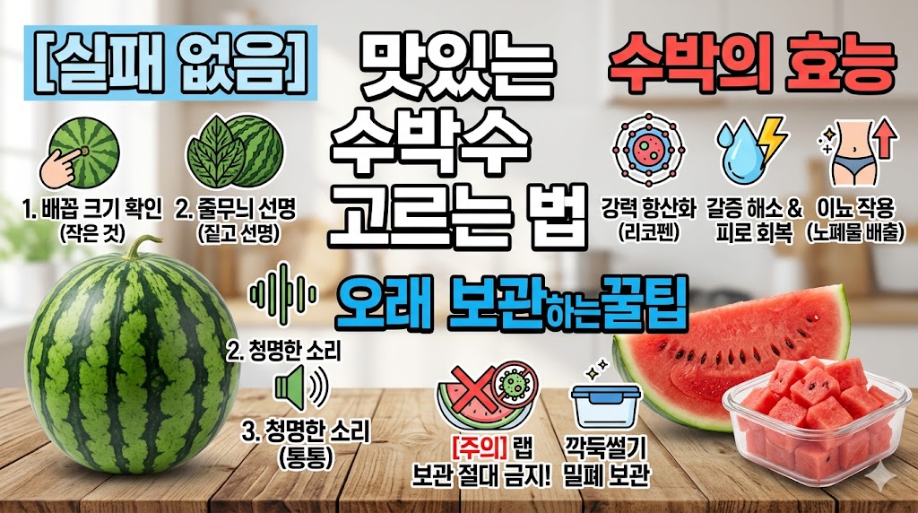 맛있는 수박 고르는 법부터 효능, 위생적인 수박 보관법까지 총정리!