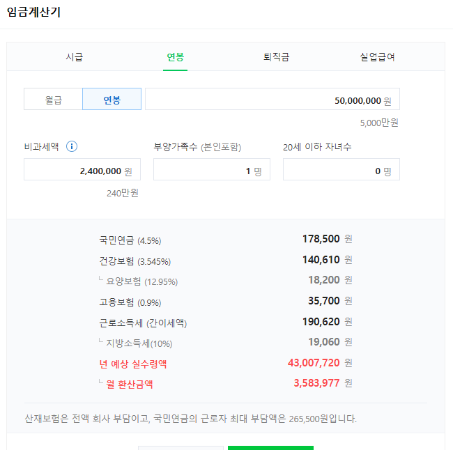 2024년 연봉실수령액, 계산기, 자동차비교
