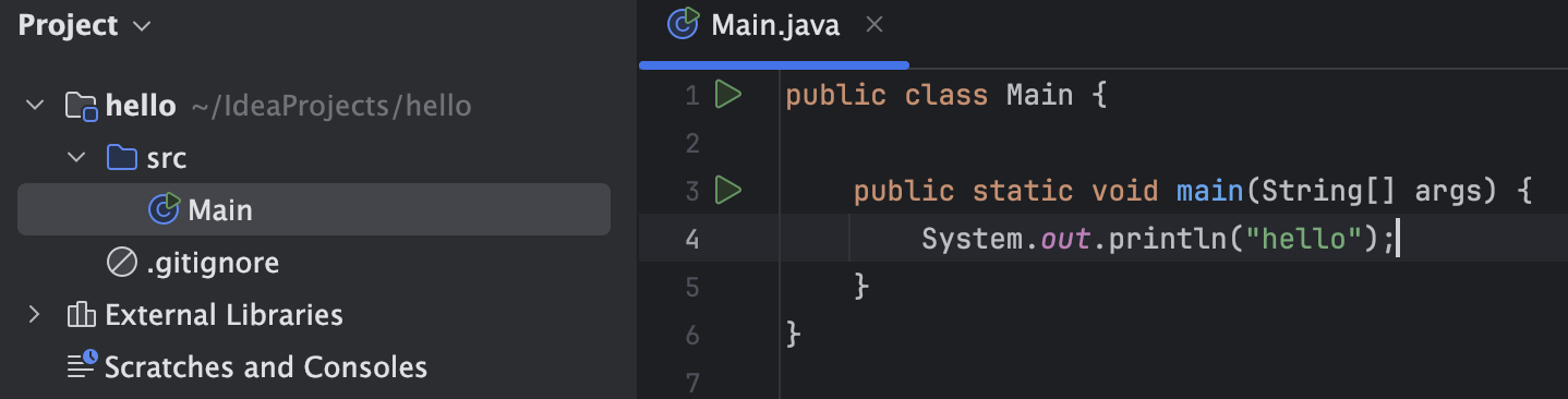 프로젝트 생성 후 Java 클래스 생성