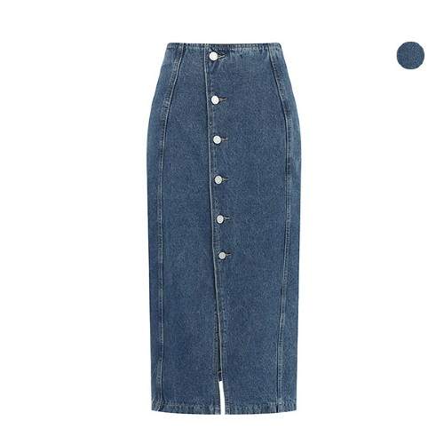 2021 봄신상 탱커스 앞트임 버튼 데님 롱 스커트