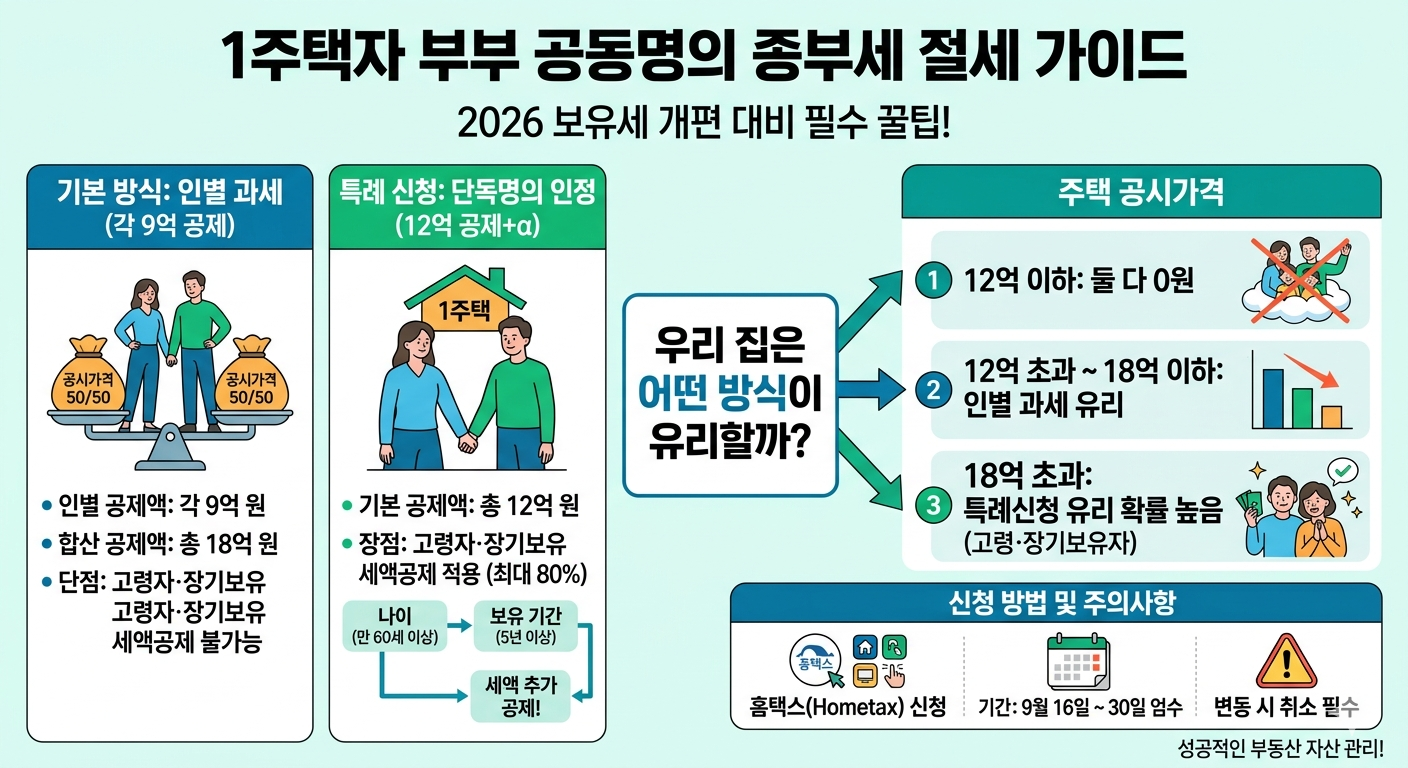 1주택자 부부 공동명의, 종부세 기본 vs 특례, 9월 16일 전 꼭 보세요!