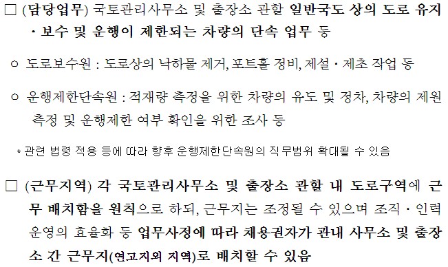 부산 공무직 근로자(국도관리원) 채용공고