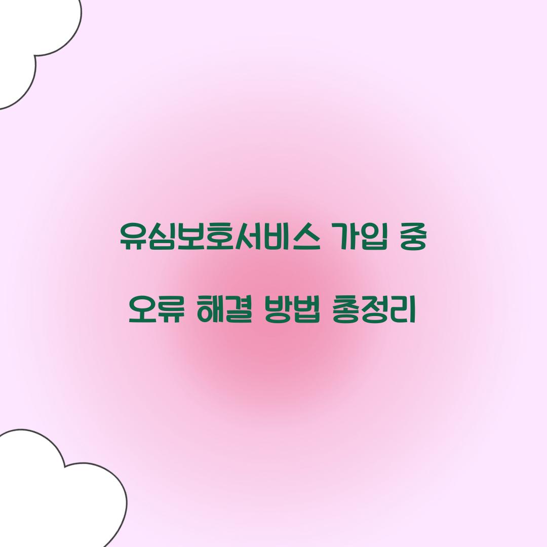 유심보호서비스 가입 중 오류 해결 방법