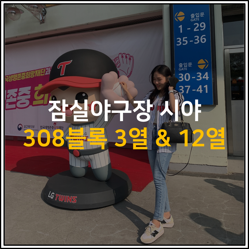 잠실야구장 308블록 3열 & 12열 시야 정보