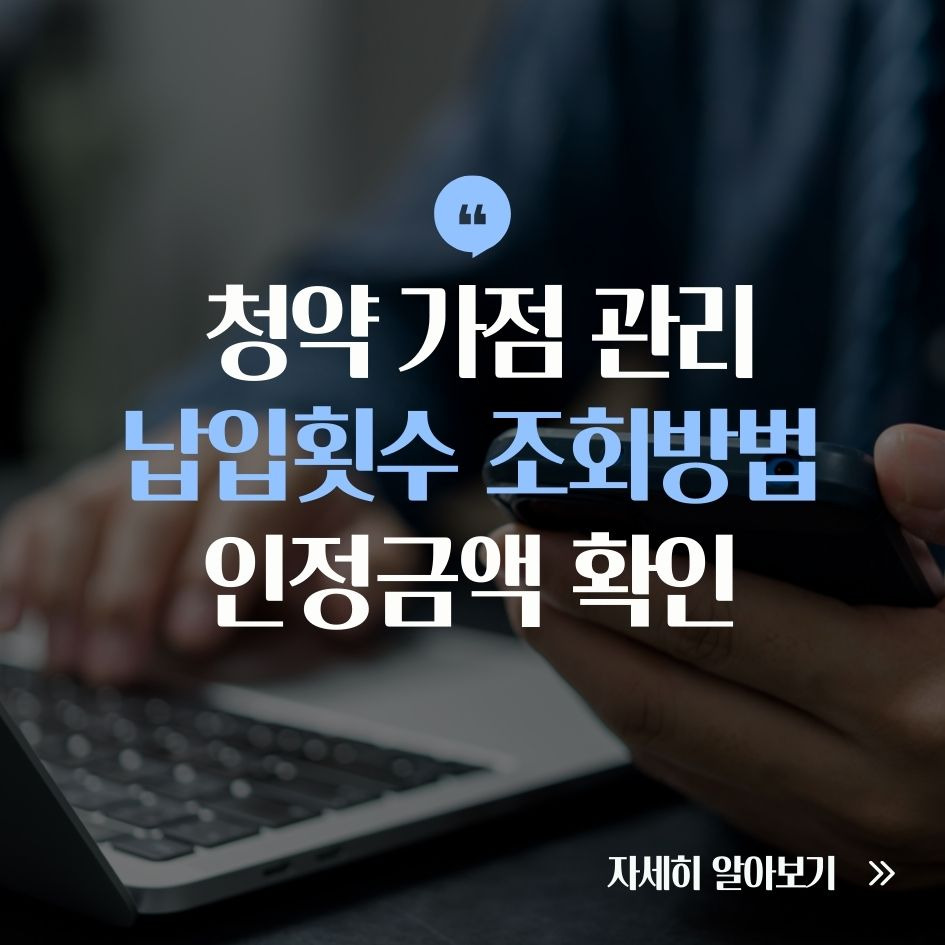 청약납입횟수와 인정금액 확인 방법 요약
