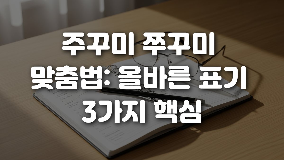 주꾸미 쭈꾸미 맞춤법 올바른 표기 3가지 핵심