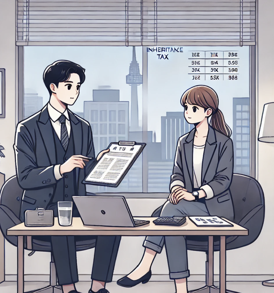 상속세에 대해 상담중인 재정 플래너의 모습