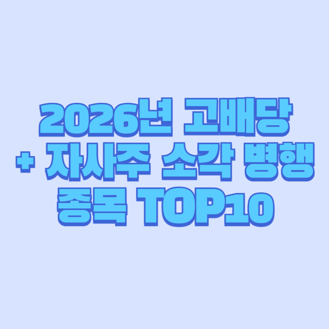 2026년 고배당 + 자사주 소각 병행 종목 TOP10