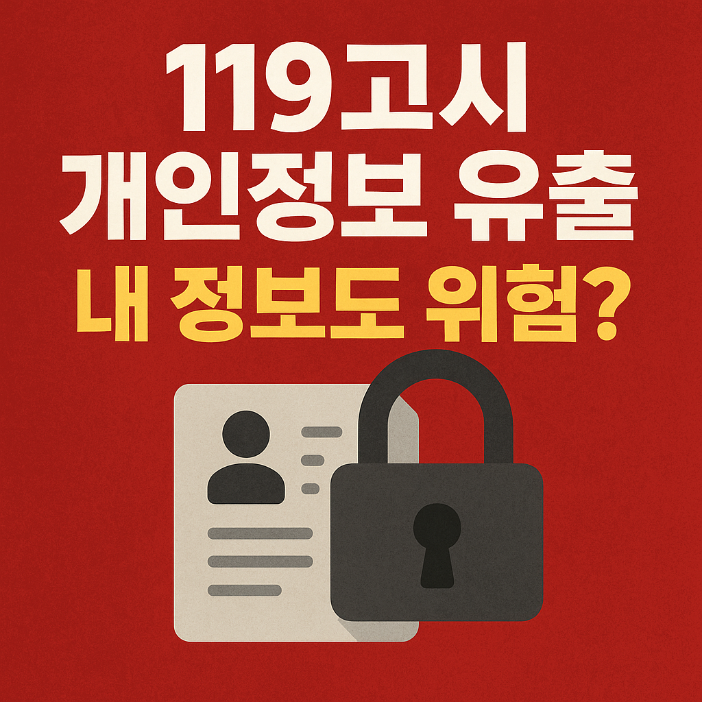 119고시 개인정보 유출, 내 정보도 위험