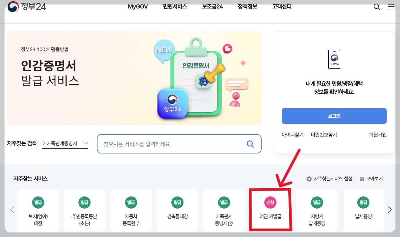 여권 갱신 준비물
