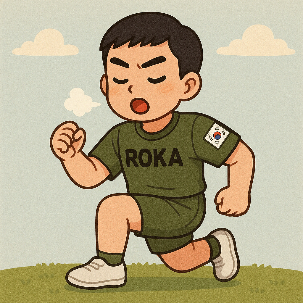 체력단련 하고 있는 군인의 모습